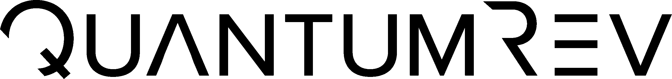The text QUANTUM REV is written in a bold, modern, black font with stylized letters on a light background.